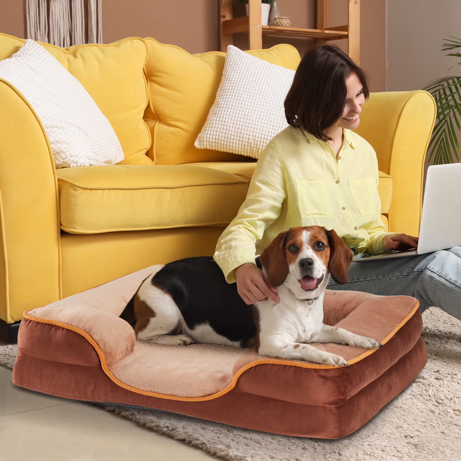 Memory Foam Orthopedic Dog Bed, Supportive & Washable Cover