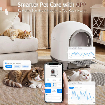 Warcat Smart Low-Noise Auto-Cleaning Litter Box 90L Self Cleaning Cat Litter Box App-Controlled via 2.4G Wifi with Smart Sensors, Safety Protection, Easy Maintenance, Easy Setup & Clean #Tiktokshopsummersale #Summersale