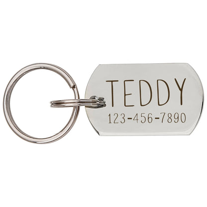 Engraved Pet ID Tag, Custom Name & Phone Number