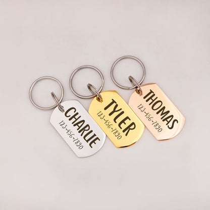 Engraved Pet ID Tag, Custom Name & Phone Number