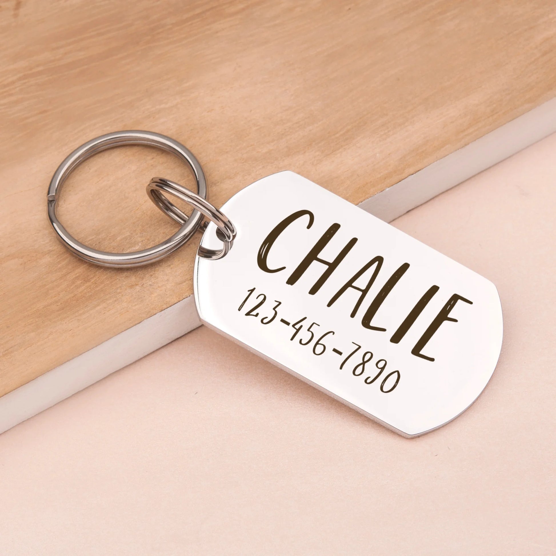 Engraved Pet ID Tag, Custom Name & Phone Number