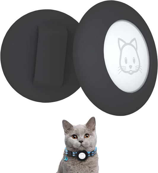 Airtag Cat Collar Holder, Pet Silicone Protective Case | 2Pack Waterproof Case Cover for Apple Air-Tag Cat Dog Pet Collar within 3/8 Inch