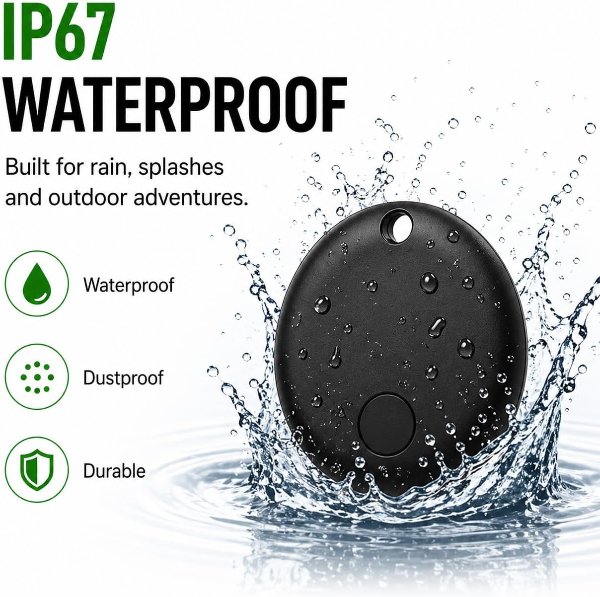 GPS Pet Tracker Collar, Waterproof, No Monthly Fee (Apple Find My Compatible)