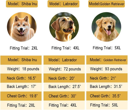 Reflective Waterproof Dog Raincoat, Adjustable Hooded Poncho