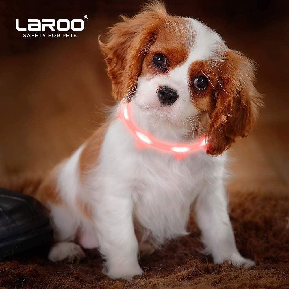 LED Light-Up Dog Collar, USB Rechargeable, 3 Flash Modes