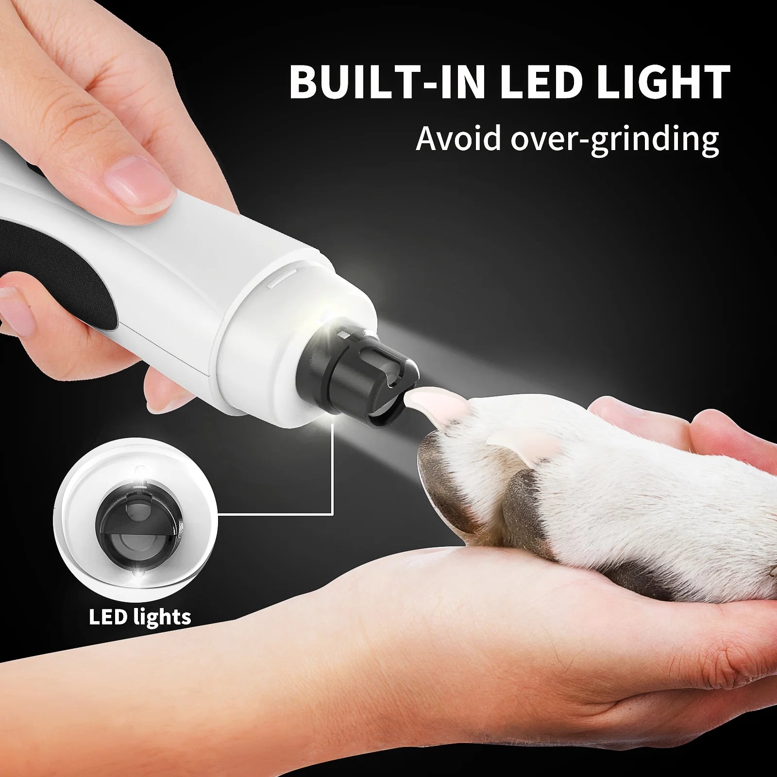 Electric Pet Nail Grinder, Quiet 2-Speed Rechargeable