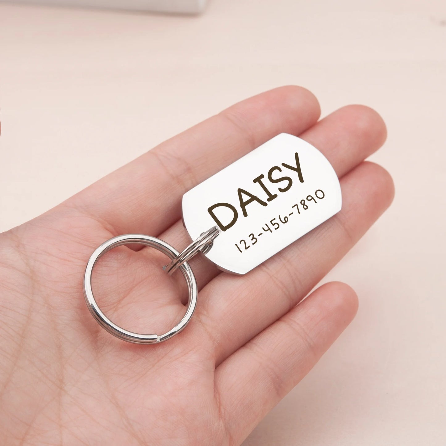 Engraved Pet ID Tag, Custom Name & Phone Number