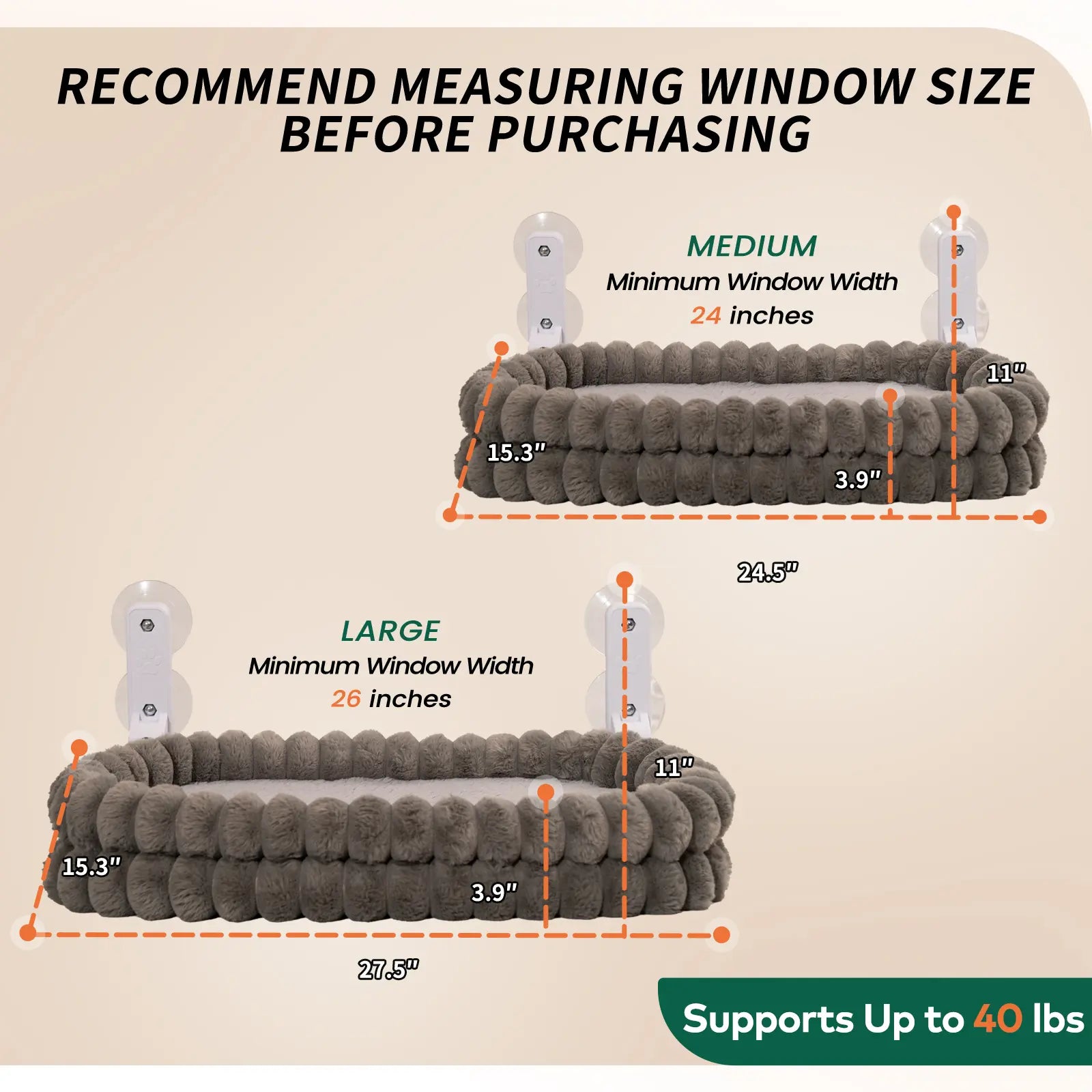 Cozy Up with Our Folding Cat Hammock for Windows - Cordless, Machine Washable, and Sturdy Design for Cats and Small Dogs!