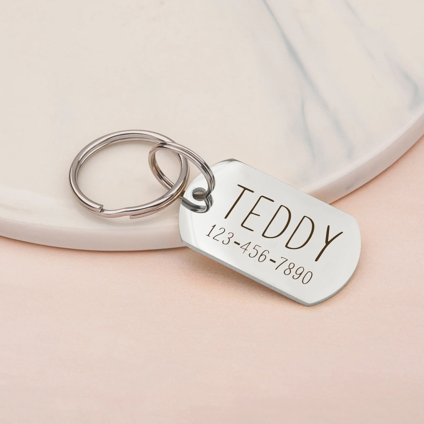 Engraved Pet ID Tag, Custom Name & Phone Number