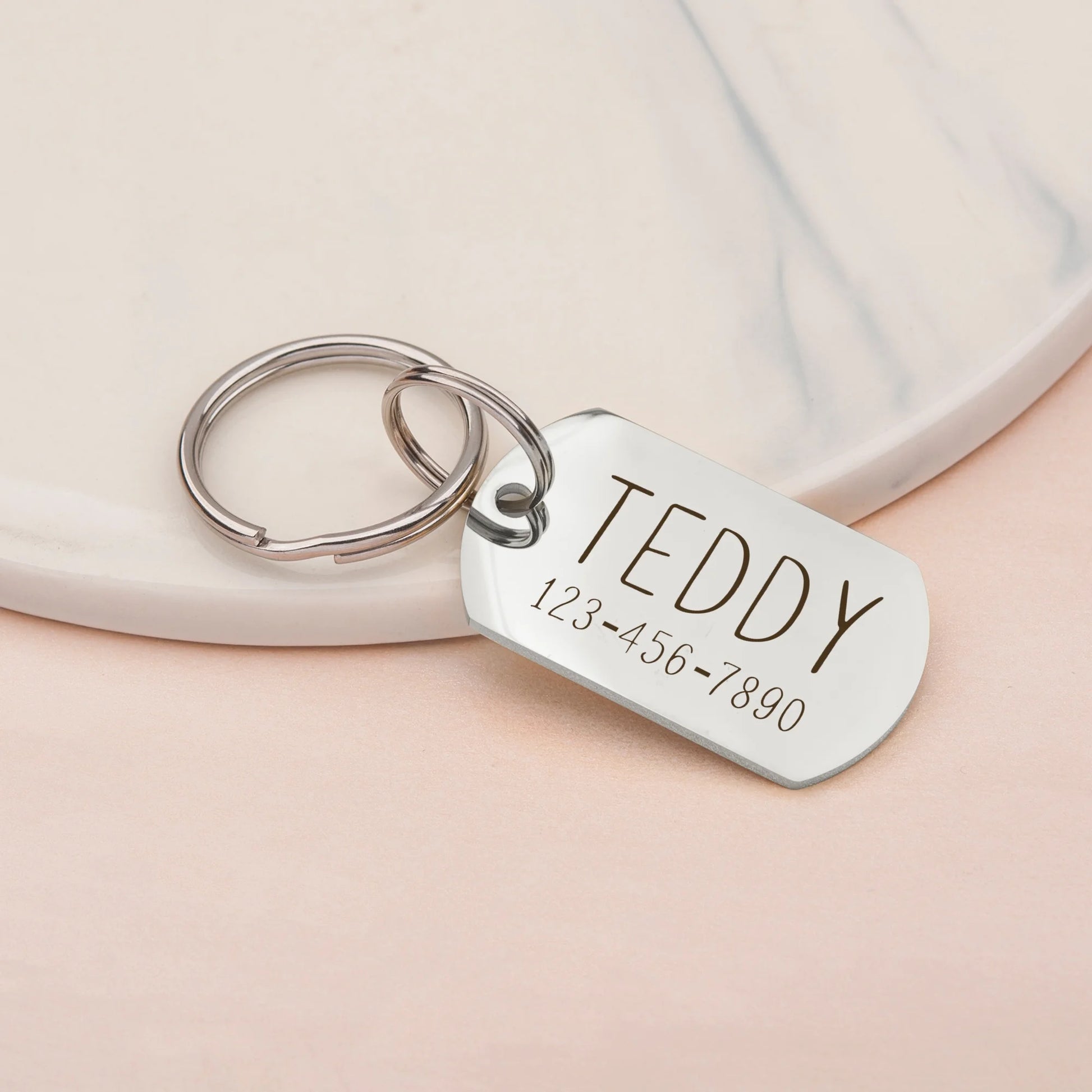 Engraved Pet ID Tag, Custom Name & Phone Number