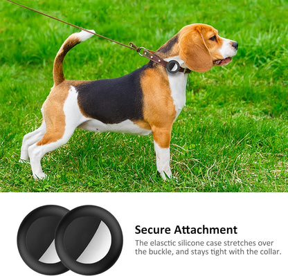 Airtag Cat Collar Holder, Pet Silicone Protective Case | 2Pack Waterproof Case Cover for Apple Air-Tag Cat Dog Pet Collar within 3/8 Inch