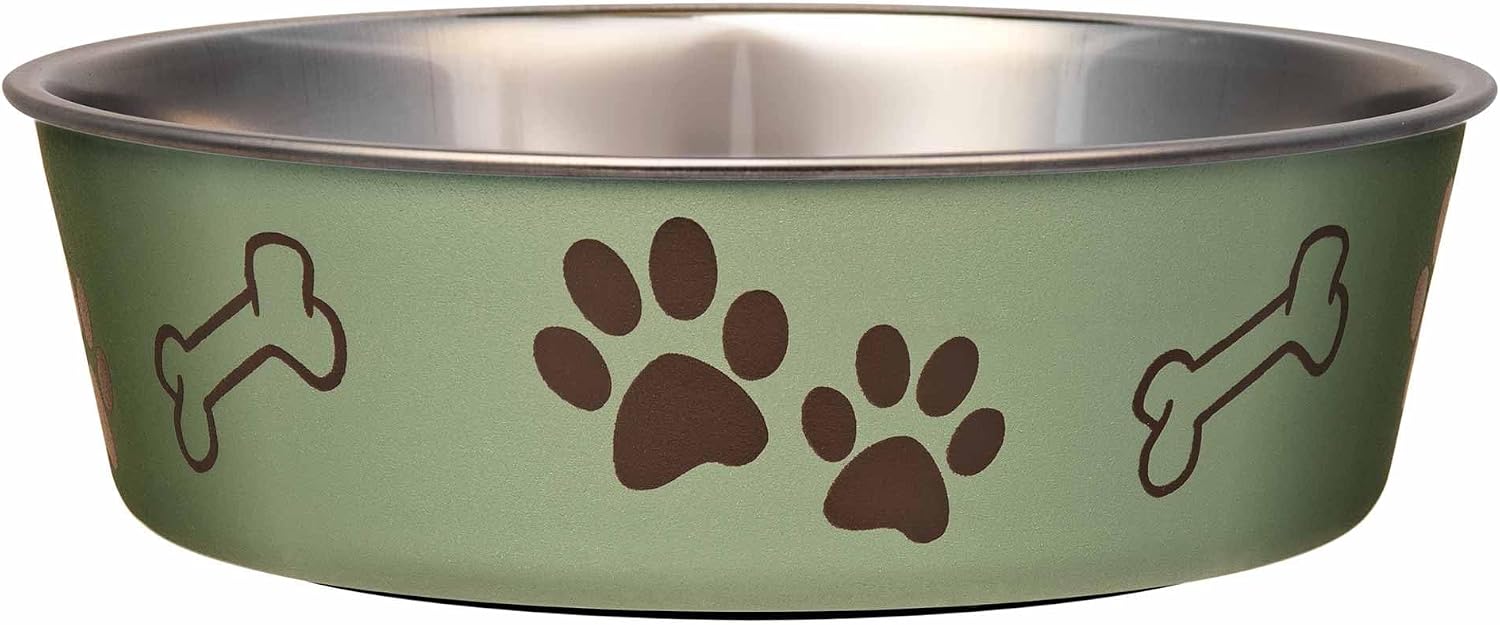 Bella Dog Bowls- Stainless Steel Dog & Cat Bowls - Spill Proof Dog Food Bowl, Cat Bowl, Puppy Essentials & Pet Supplies Great for Home & Travel (Medium 20-35 Lbs, Espresso)