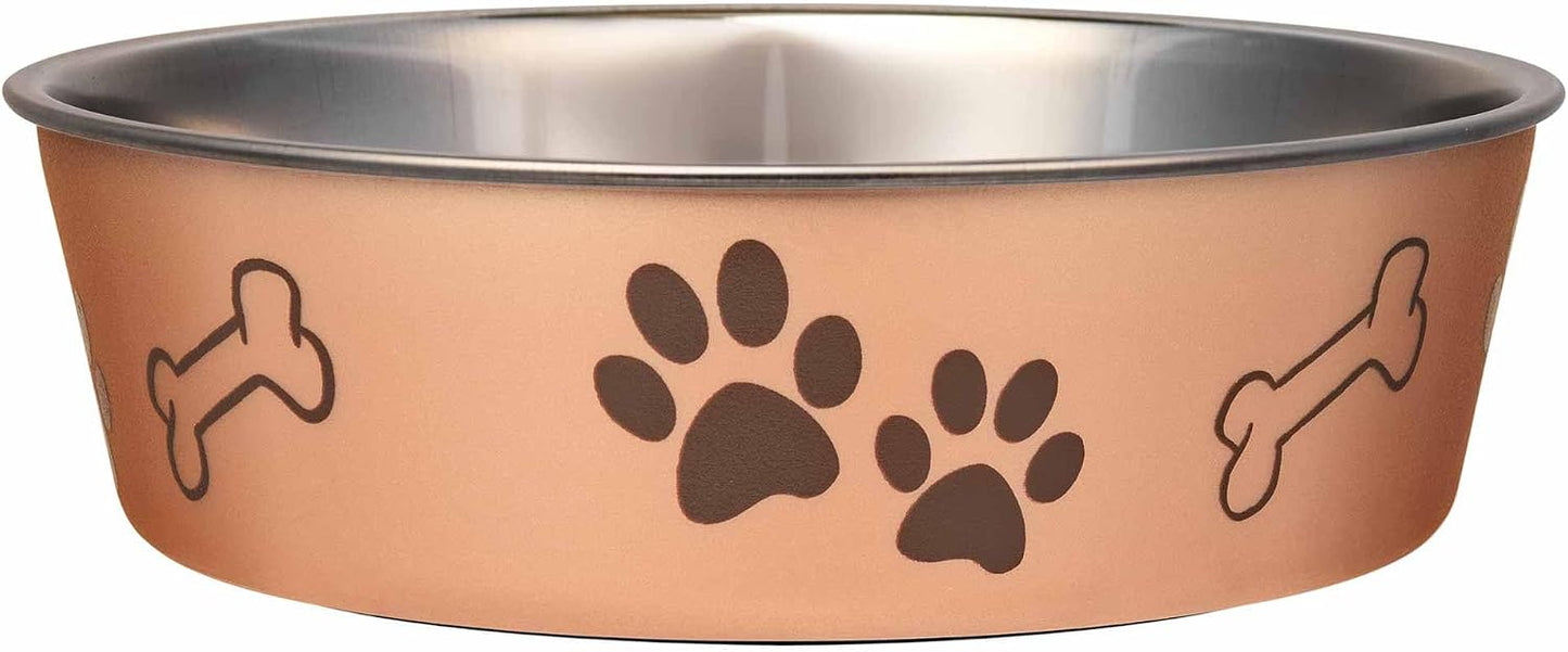 Bella Dog Bowls- Stainless Steel Dog & Cat Bowls - Spill Proof Dog Food Bowl, Cat Bowl, Puppy Essentials & Pet Supplies Great for Home & Travel (Medium 20-35 Lbs, Espresso)