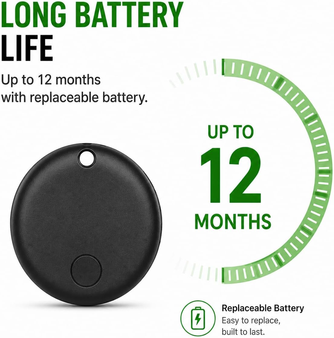 GPS Pet Tracker Collar, Waterproof, No Monthly Fee (Apple Find My Compatible)