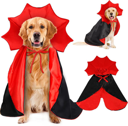 Halloween Pet Cape Vampire Witch Cloak Cosplay for Small Medium Dogs Cats | Lightweight Pet Costume, Easy to Wear, Ideal for Halloween Party, Trick or Treat & Photo Shooting