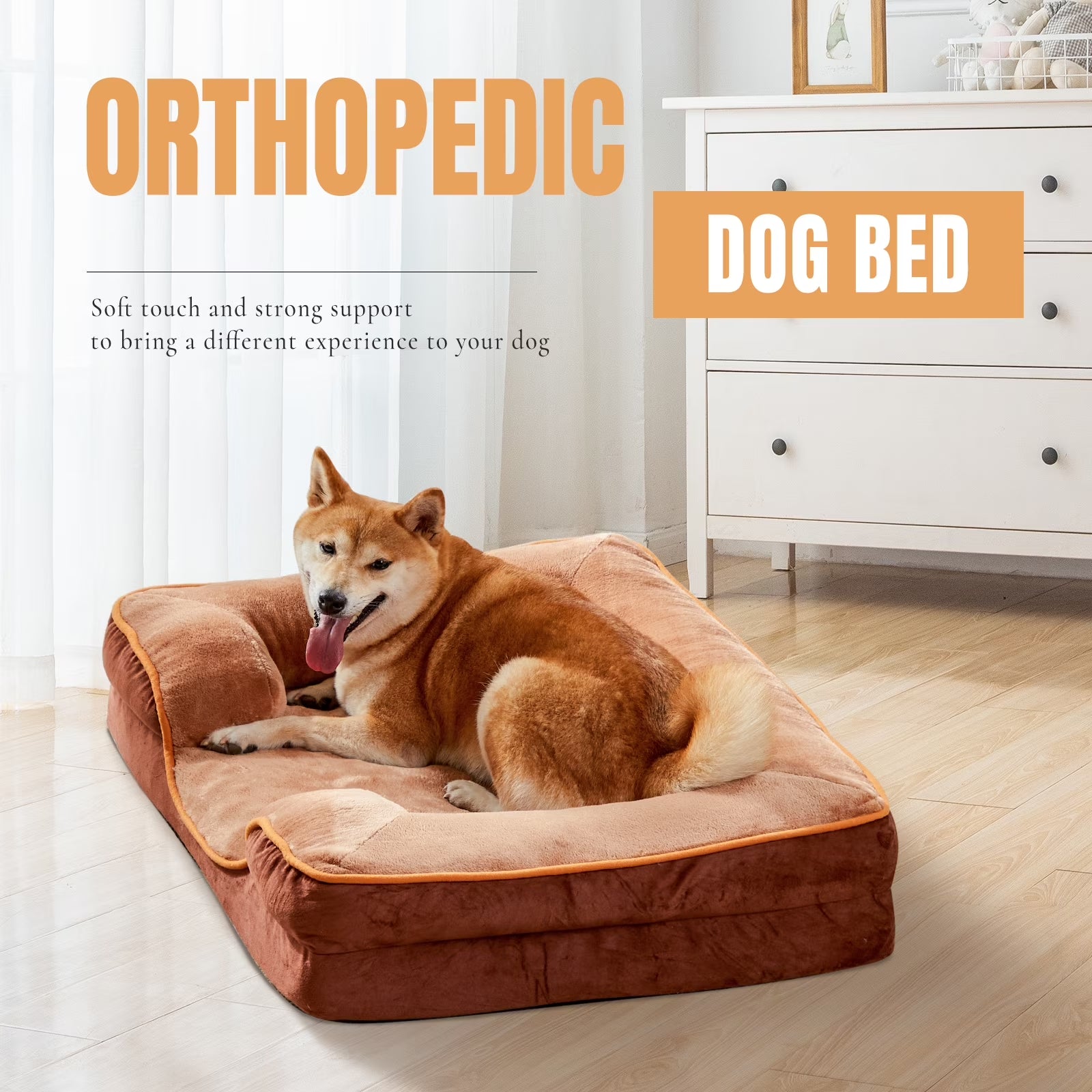 Memory Foam Orthopedic Dog Bed, Supportive & Washable Cover