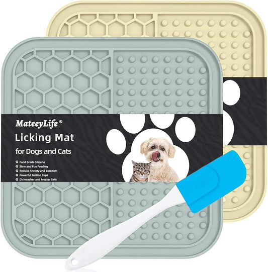 Peanut Butter Lick Mat for Dogs & Cats, 2 Pack