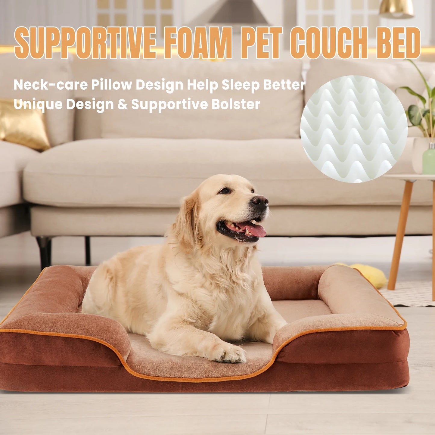 Memory Foam Orthopedic Dog Bed, Supportive & Washable Cover