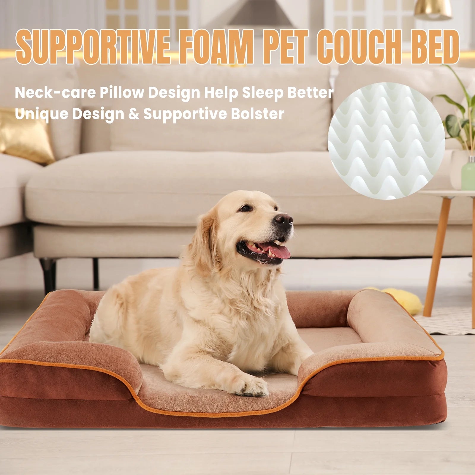 Memory Foam Orthopedic Dog Bed, Supportive & Washable Cover