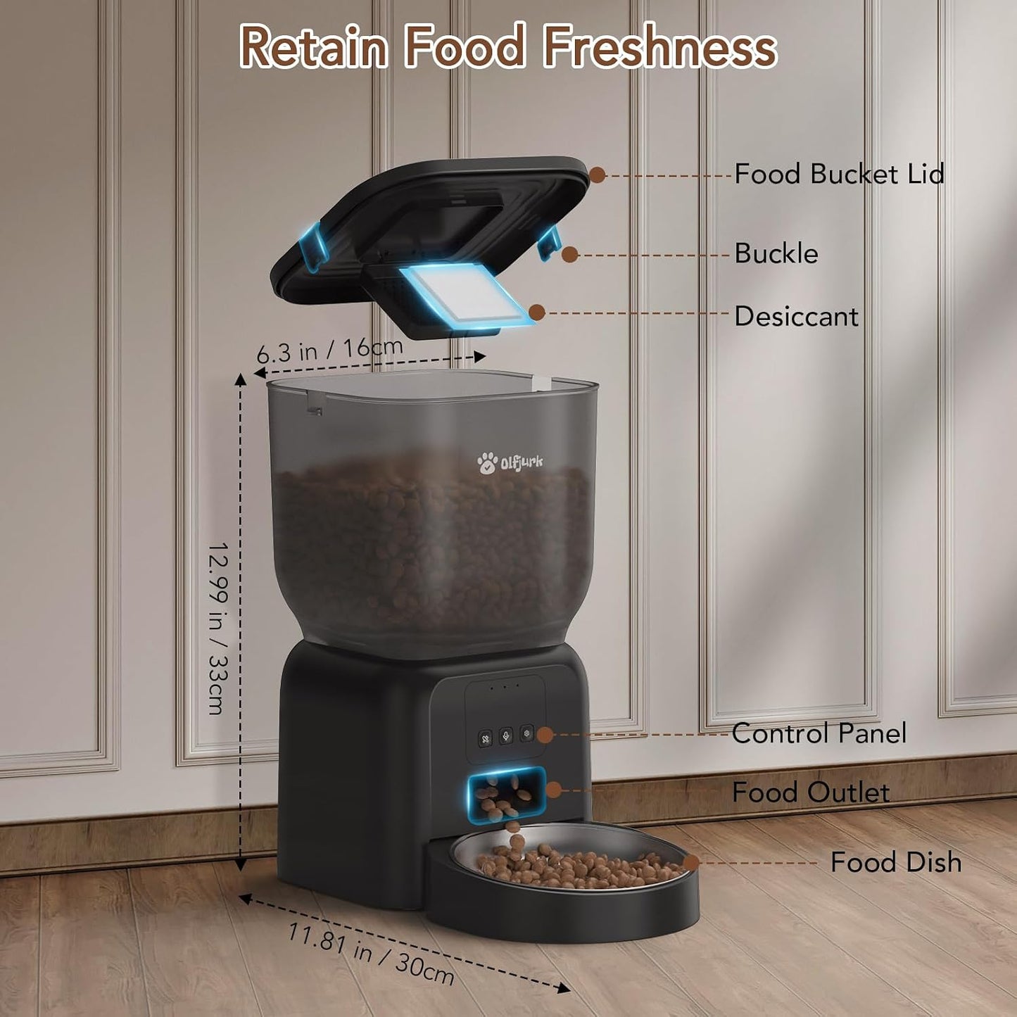 Smart App-Controlled Pet Feeder, Timed Meals for Cats & Dogs