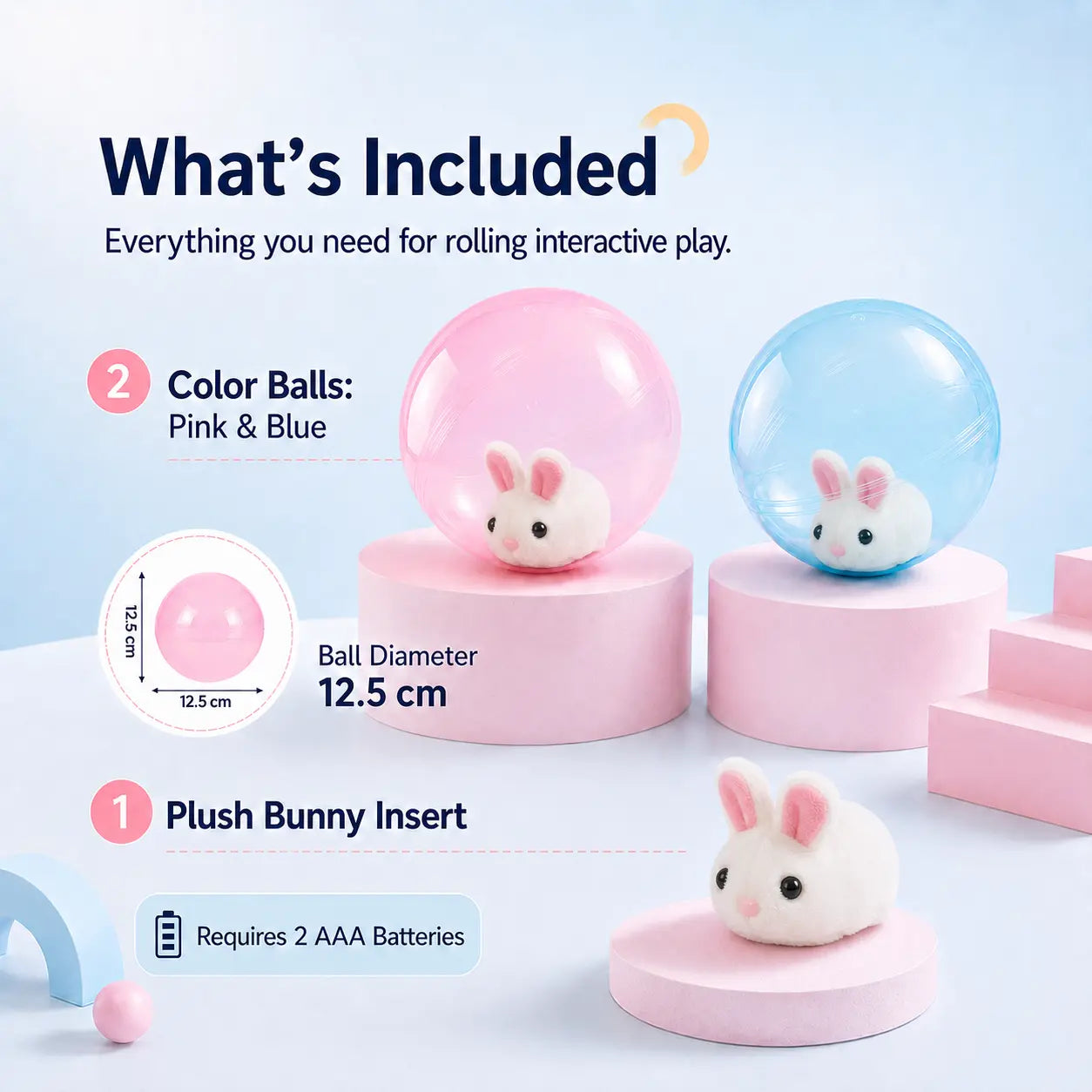 Automatic Rolling Ball Interactive Cat Toy - Electric 360-Degree Rotating, Lifelike Prey, Random Movement, Reinforced Parts, Energy-Efficient Motor, Long Battery Life, USB-C Rechargeable, Indoor Hunting Toy, Blue/Pink Options, Ideal Birthday Gift for Cats
