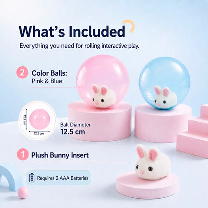 Automatic Rolling Ball Interactive Cat Toy - Electric 360-Degree Rotating, Lifelike Prey, Random Movement, Reinforced Parts, Energy-Efficient Motor, Long Battery Life, USB-C Rechargeable, Indoor Hunting Toy, Blue/Pink Options, Ideal Birthday Gift for Cats