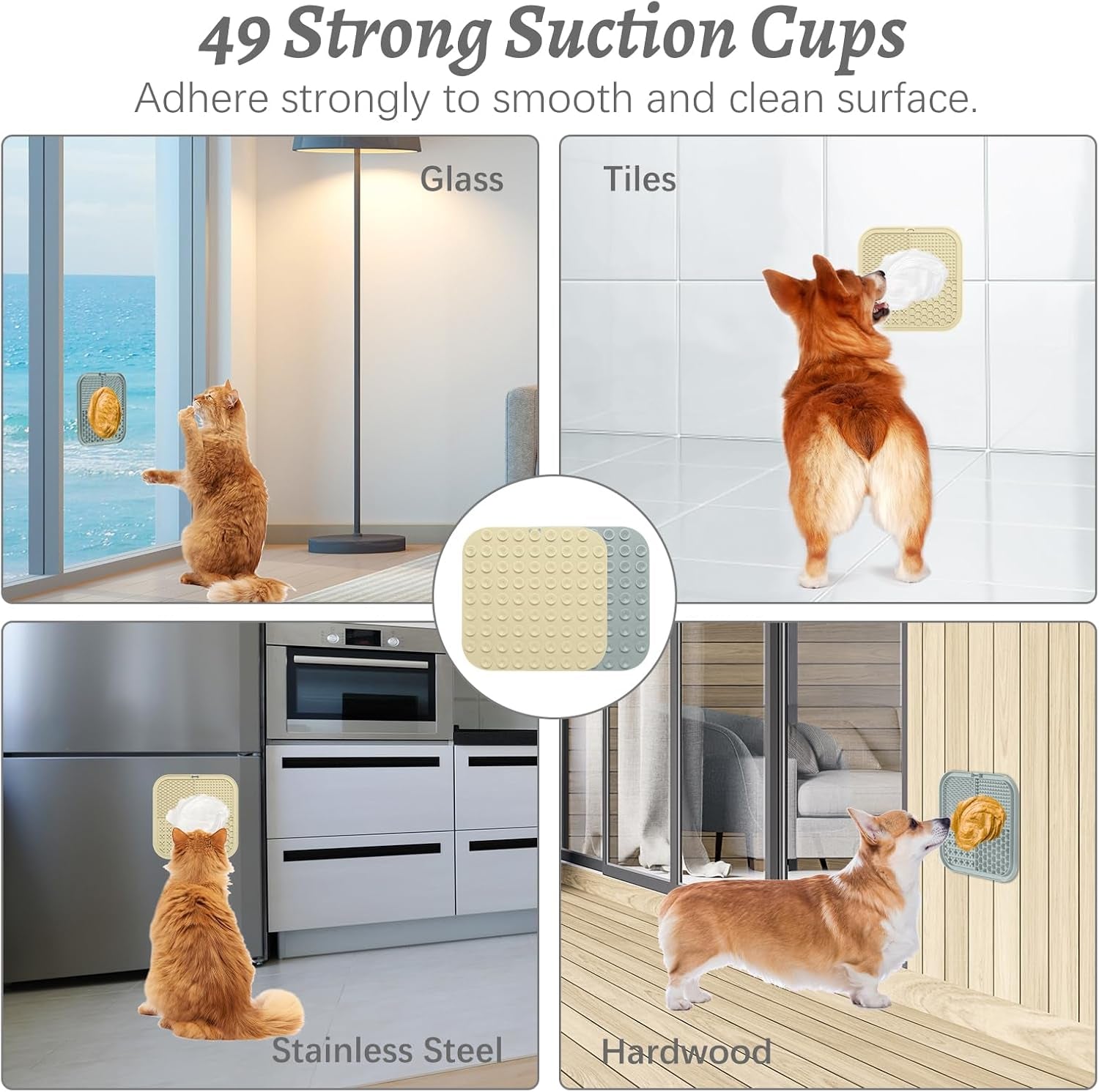 Peanut Butter Lick Mat for Dogs & Cats, 2 Pack
