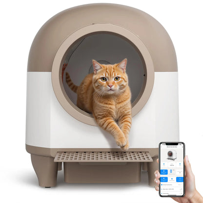 Warcat Smart Low-Noise Auto-Cleaning Litter Box 90L Self Cleaning Cat Litter Box App-Controlled via 2.4G Wifi with Smart Sensors, Safety Protection, Easy Maintenance, Easy Setup & Clean #Tiktokshopsummersale #Summersale