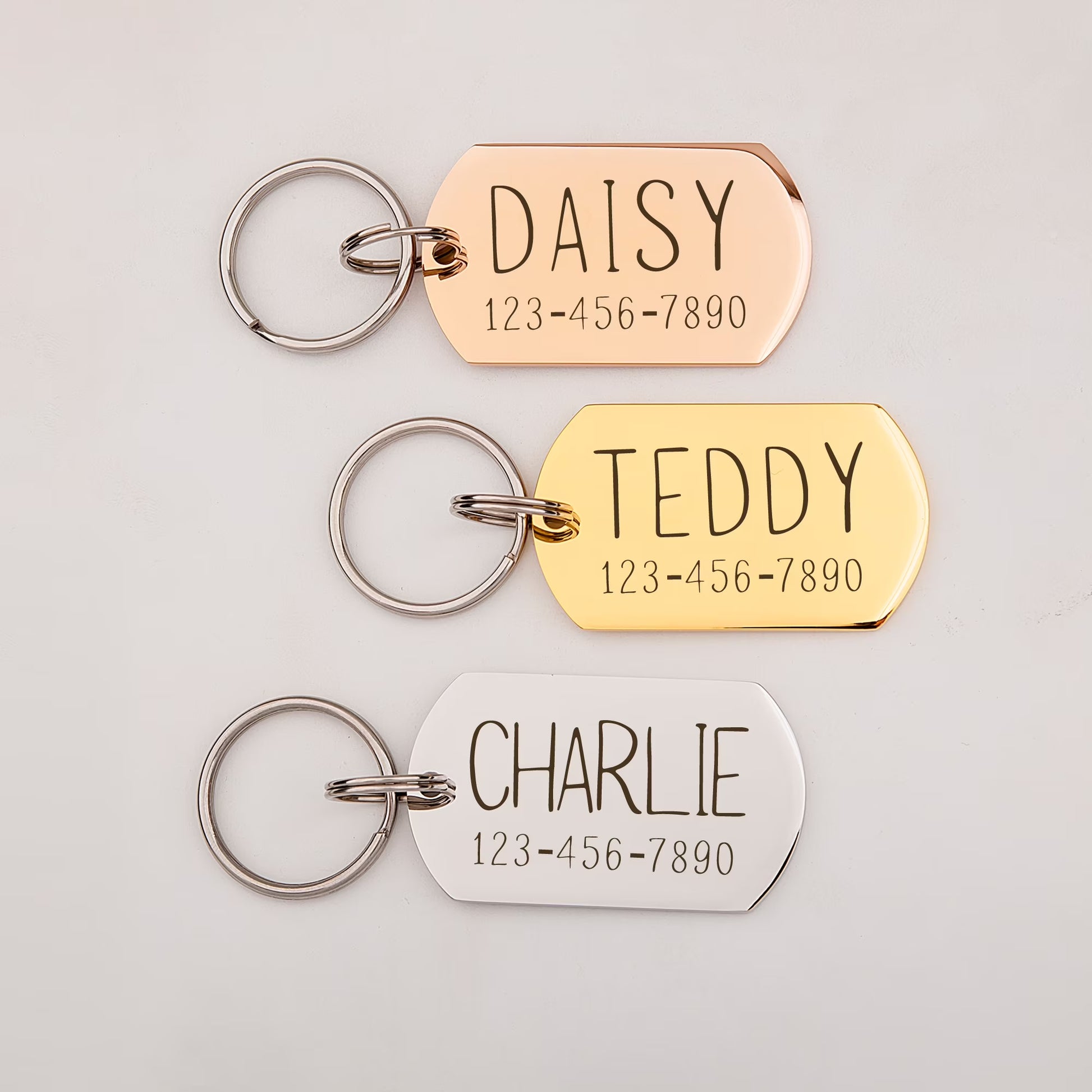 Engraved Pet ID Tag, Custom Name & Phone Number