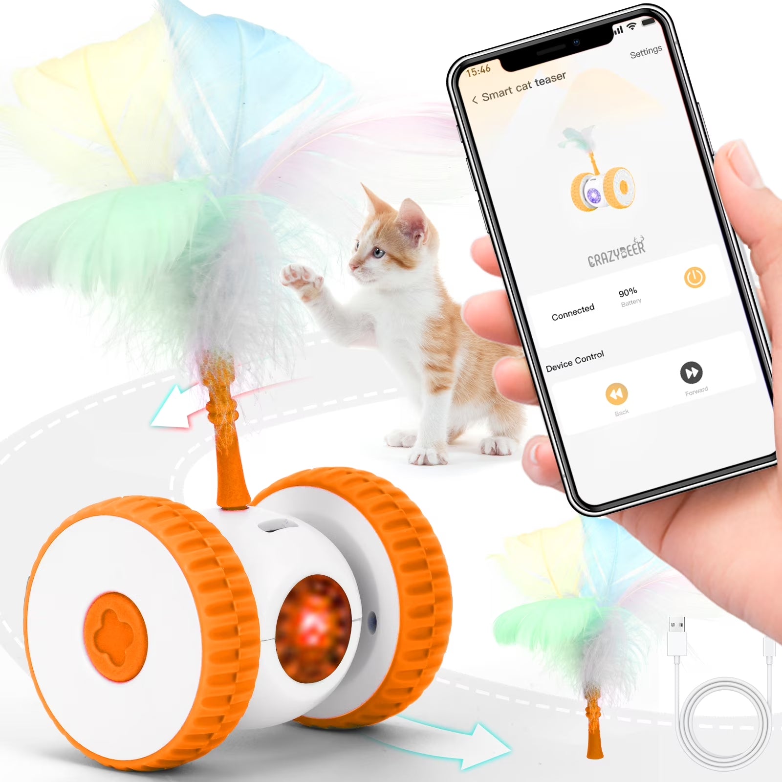 Remote Control Cat Toy, Hunting Mouse Hands-Free Play