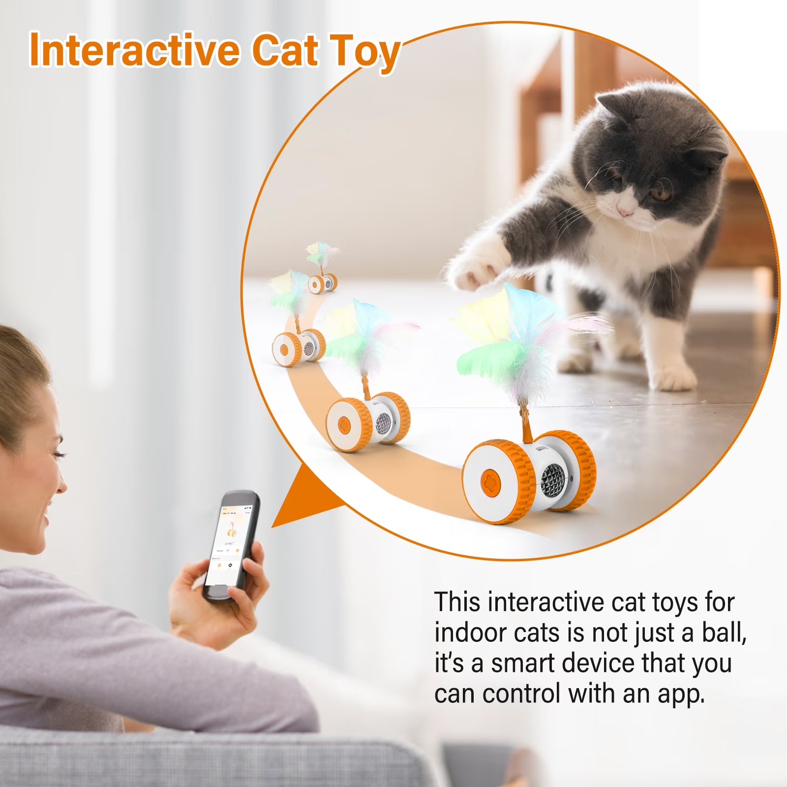 Remote Control Cat Toy, Hunting Mouse Hands-Free Play