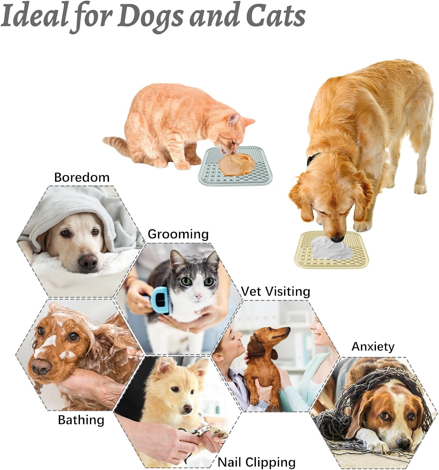 Peanut Butter Lick Mat for Dogs & Cats, 2 Pack