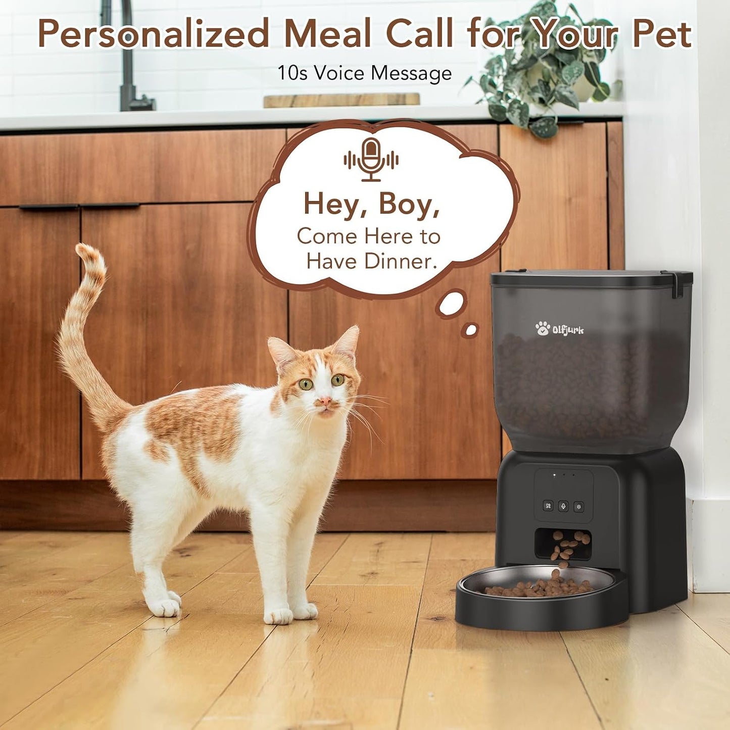Smart App-Controlled Pet Feeder, Timed Meals for Cats & Dogs