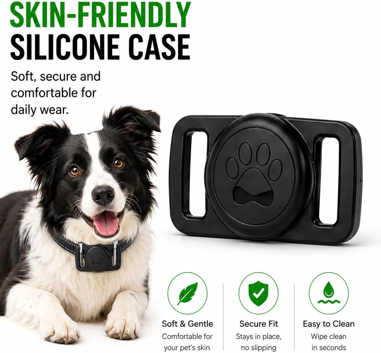 GPS Pet Tracker Collar, Waterproof, No Monthly Fee (Apple Find My Compatible)