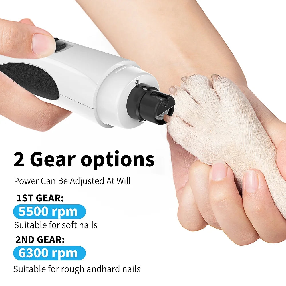 Electric Pet Nail Grinder, Quiet 2-Speed Rechargeable