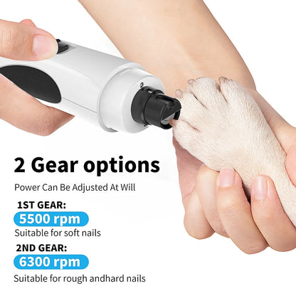 Electric Pet Nail Grinder, Quiet 2-Speed Rechargeable