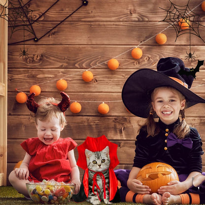 Halloween Pet Cape Vampire Witch Cloak Cosplay for Small Medium Dogs Cats | Lightweight Pet Costume, Easy to Wear, Ideal for Halloween Party, Trick or Treat & Photo Shooting